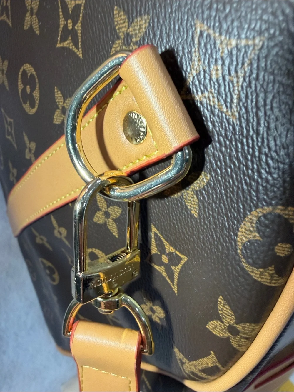 Brown Monogram Duffel with Tan Trim
